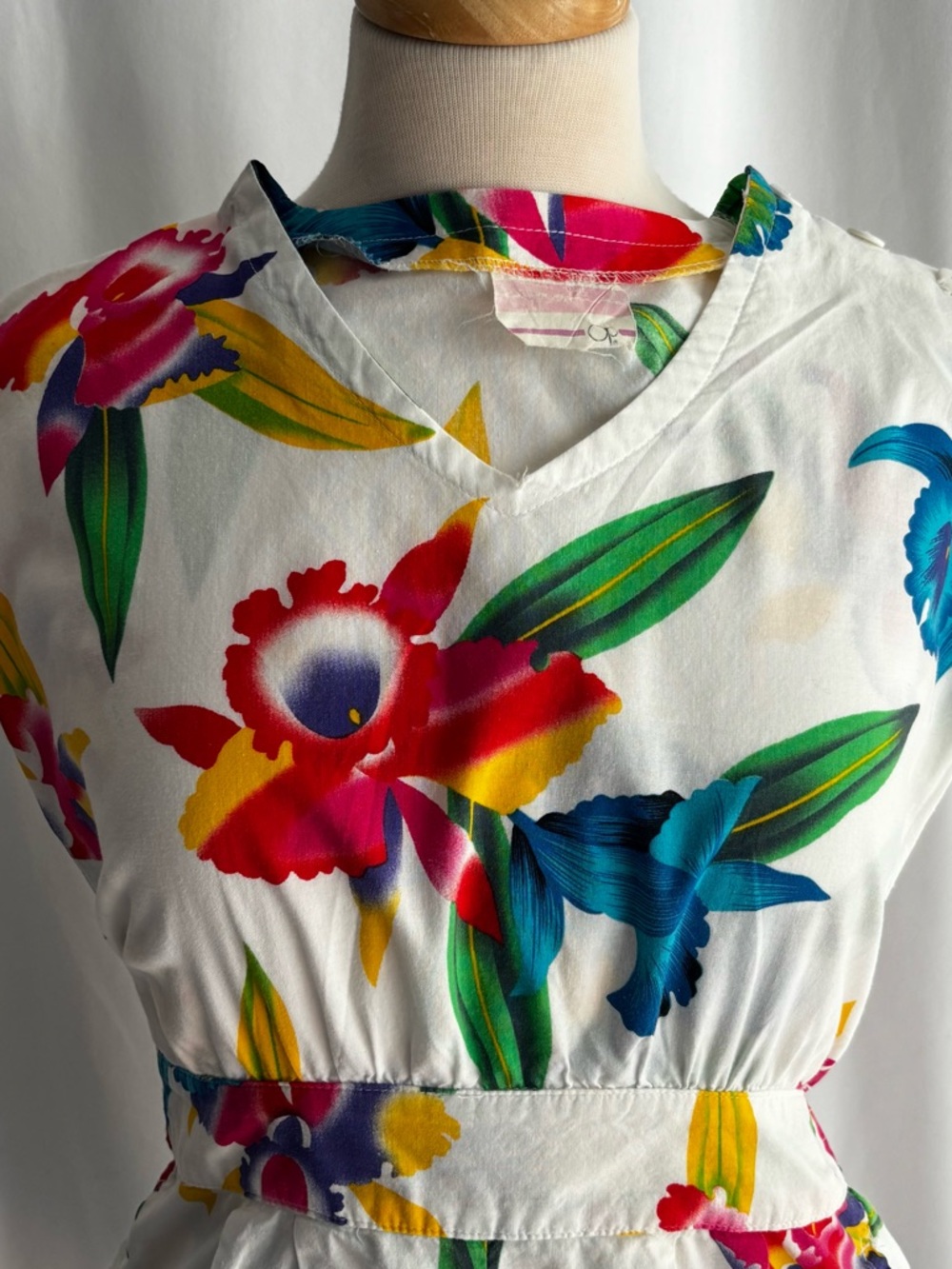 Vintage 1990s OP OCEAN PACIFIC Floral Cotton Romper / S - Picture 3 of 16